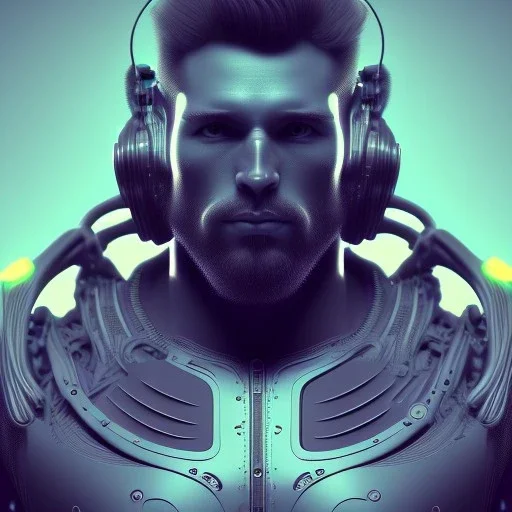 Strong man, gradient color, neon, insanely detailed, 16k resolution, perfect eyes, cinematic smooth, intricate detail