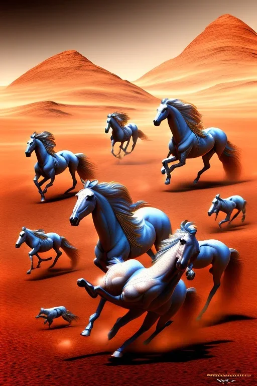 fractal horse herd on mars psychedelic crazy