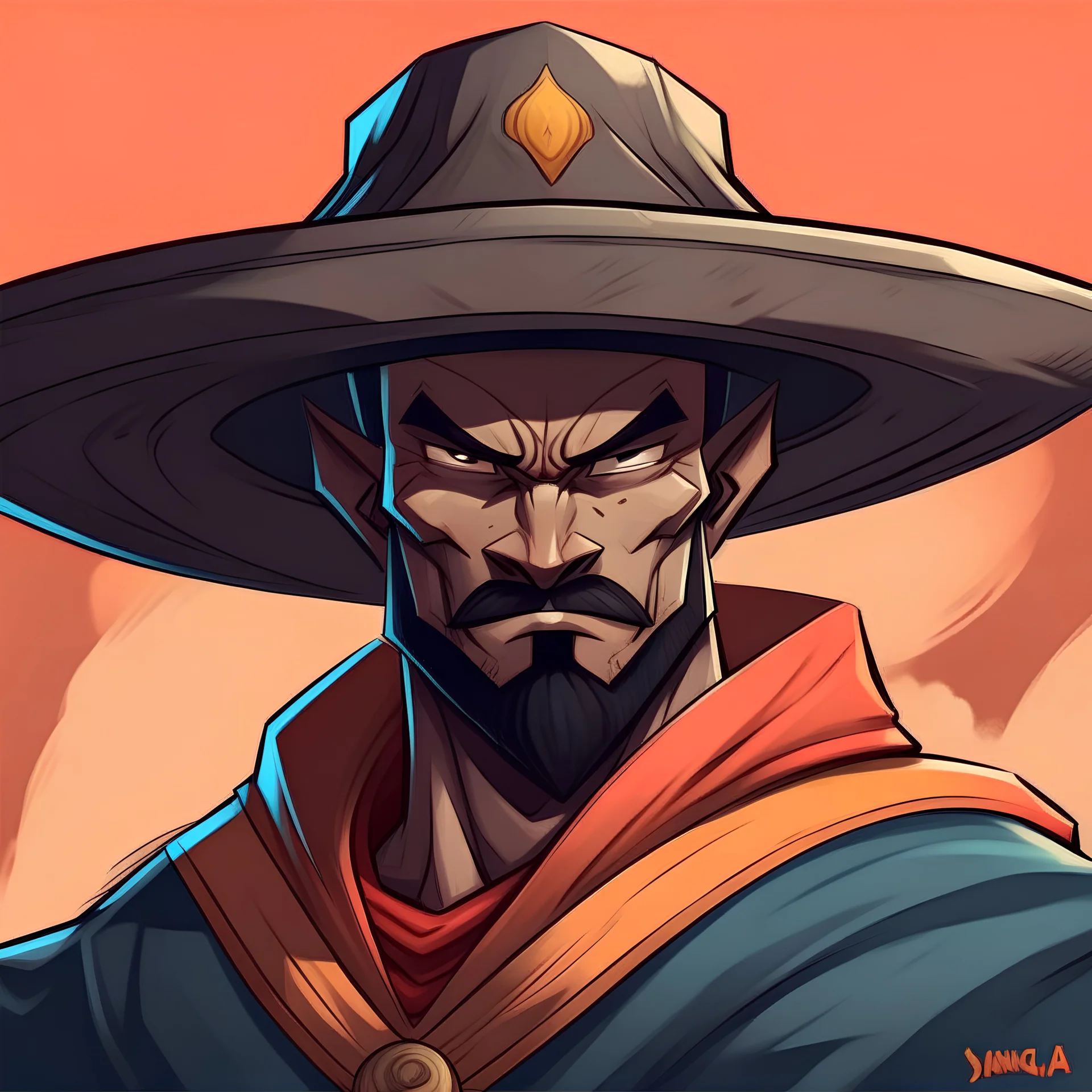 portray Vageta from DragonBallZ in the same style but wearing a sombrero on his head