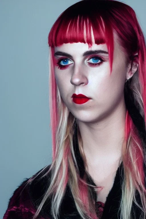 Danish Singer MØ, red tones, high lighting