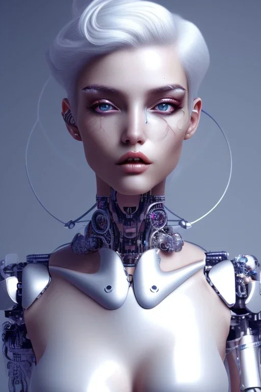 cyborg, white hair, sexy, perfect, real, dream