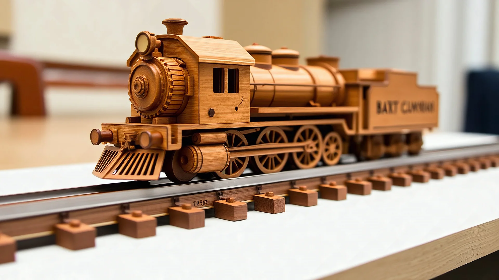 a wooden model of a train on a track, trending on artstatioin, cogs:1000, transmutation, neat, octave, artgasm, 1865, diecut, interconnections, by Ruth Hollingsworth, trending on artforum, smithsonian, rtx 3080, from overlord, ivory skin