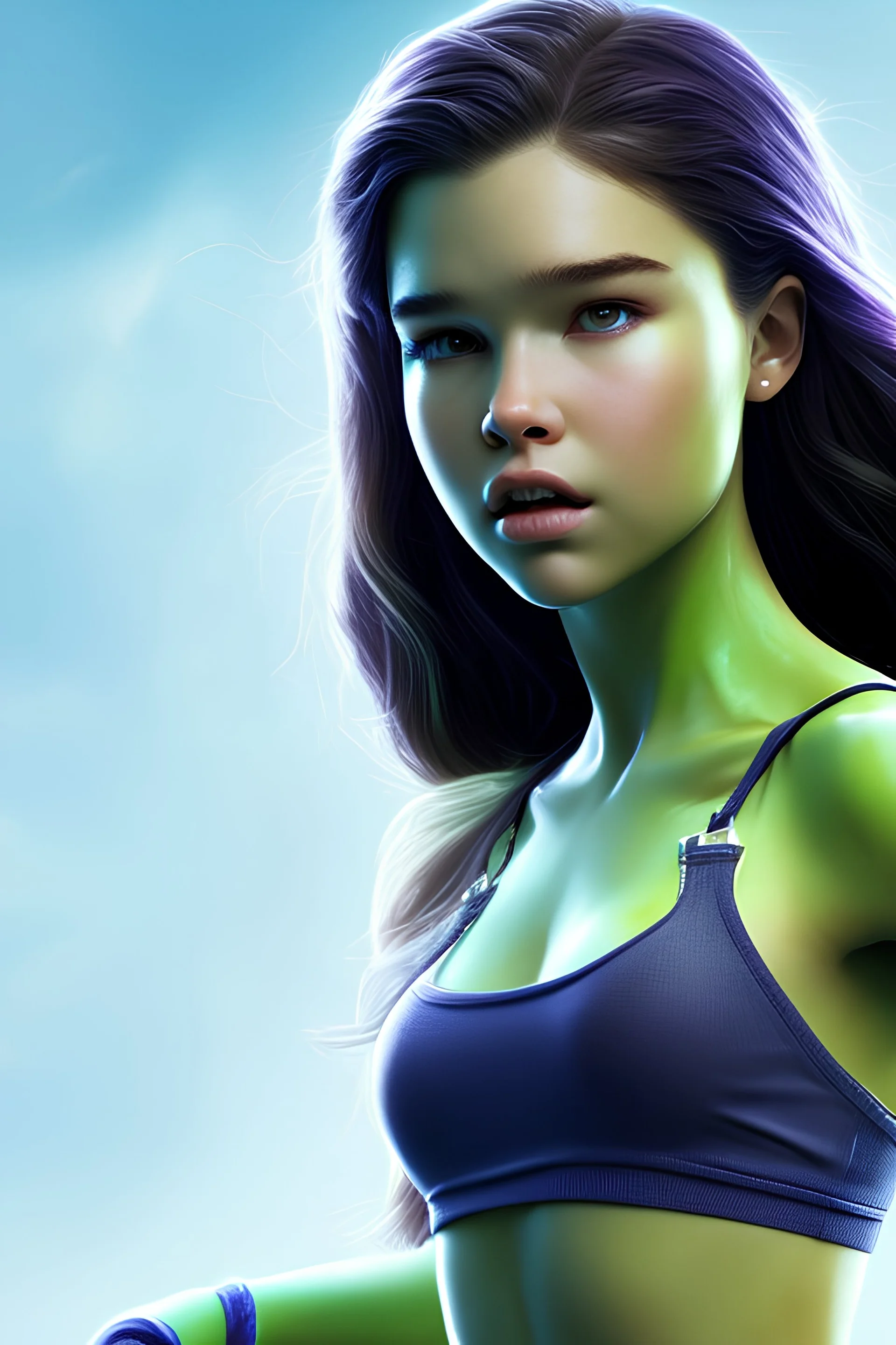 4K Ultra-HD -- Hailee Steinfeld as She-Hulk --4k Ultra-HD--Hyper realistic--Cinema lighting