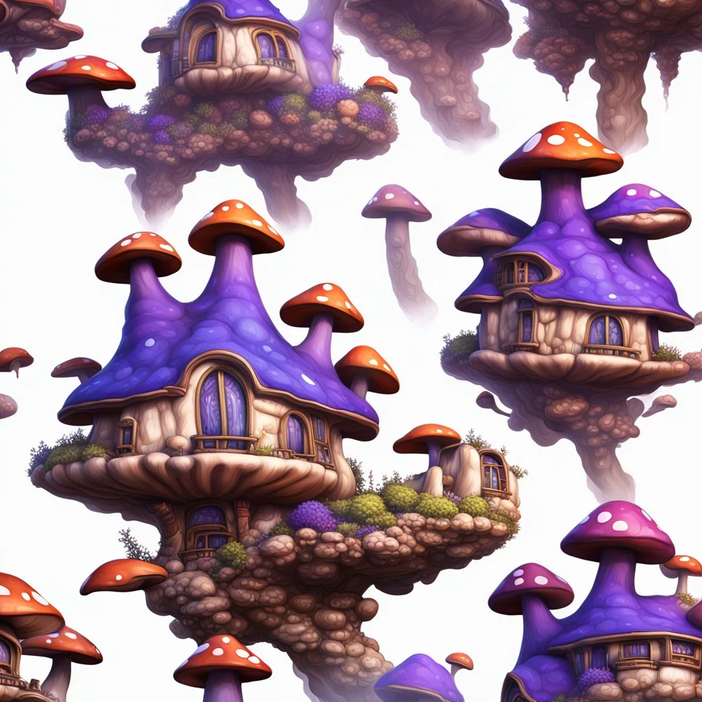 A lumpy mushroom house floating in space. neutral colors, white, royal blue purple, Detailed gloss Painting, rich color, fantastical, intricate detail, splash screen, hyperdetailed, insane depth, concept art, 8k resolution, trending on Artstation, Unreal Engine 5, color depth, dynamic lighting, splash art, dramatic, masterpiece, excellent quality beautiful Imaginative, unique,