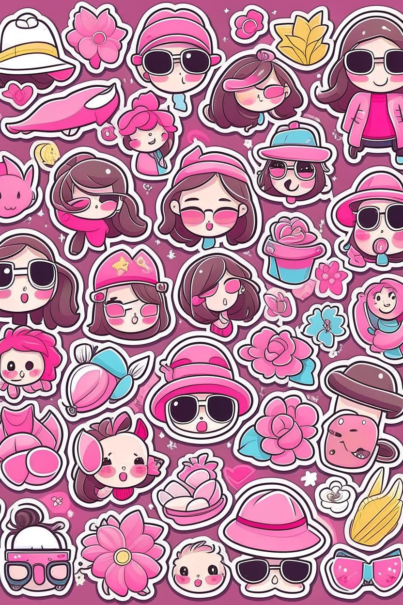 girly stickers template