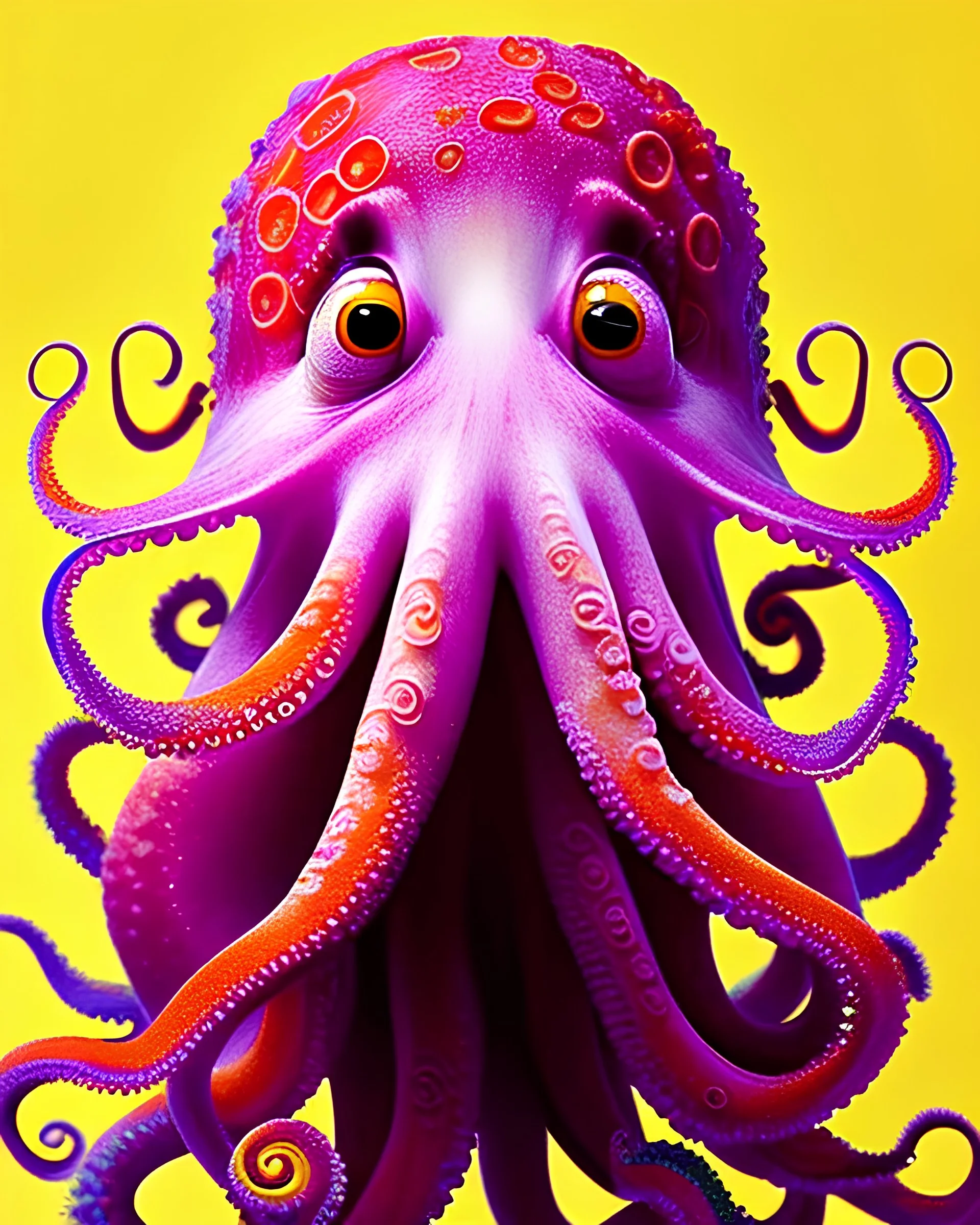 portrait of an octopus in the style of Chris Ryniak