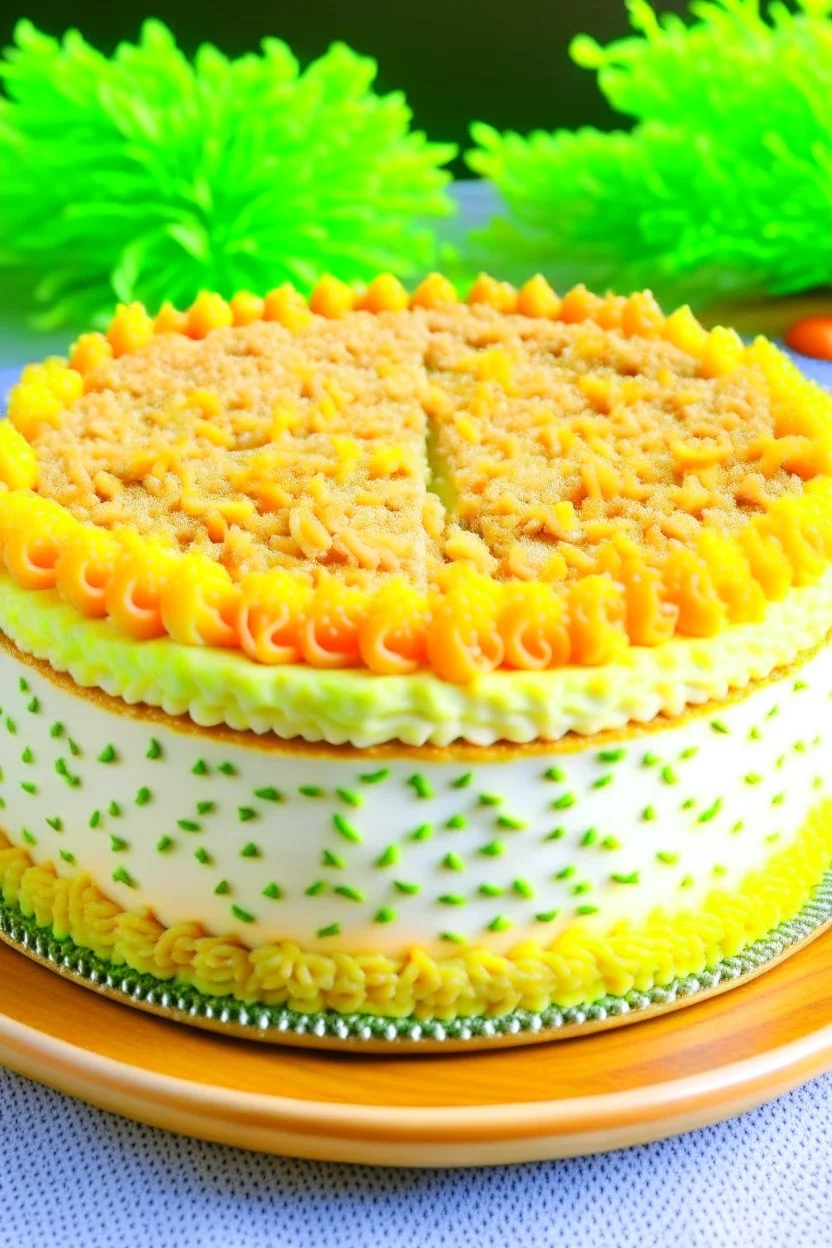 Cake with tuna flakes