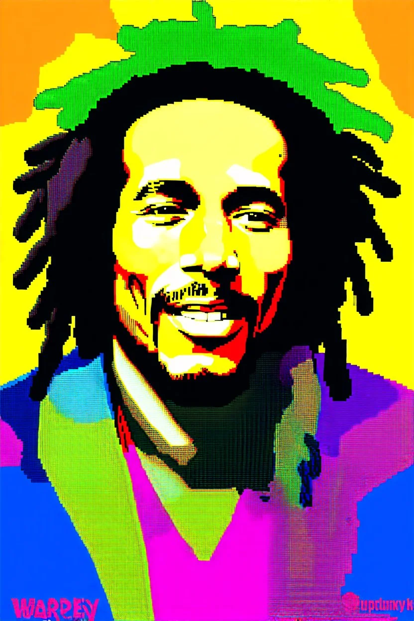 pop art pixels 1000 images warhol style x bob marley portrait