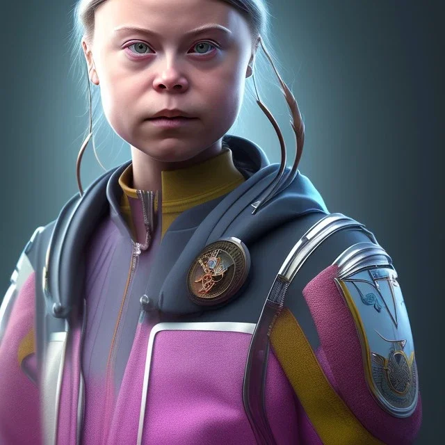  Greta Thunberg portrait octane render, Bajorans