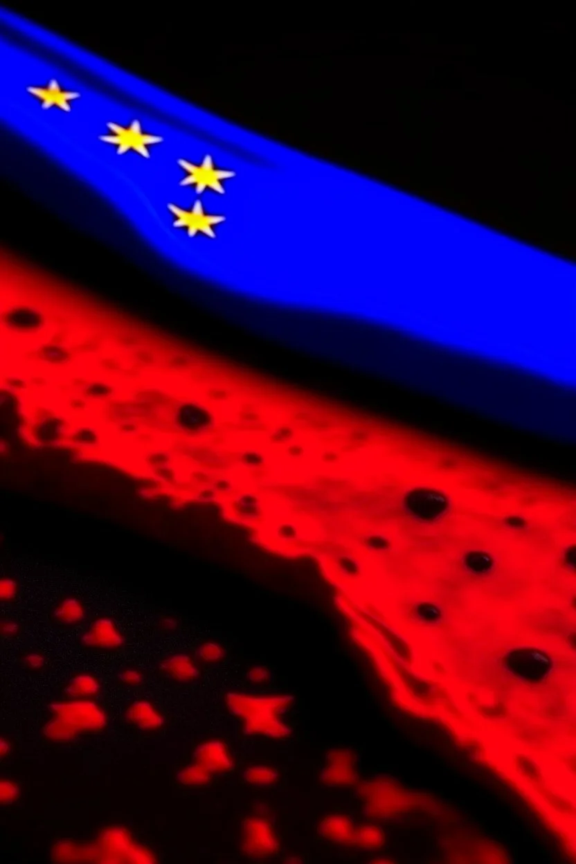 4k full details European Union flag covered in blood