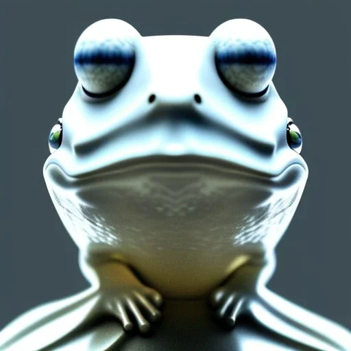 Greek white marble statue of a frog, full body, full of details realistic, beautiful hight definition, 8k