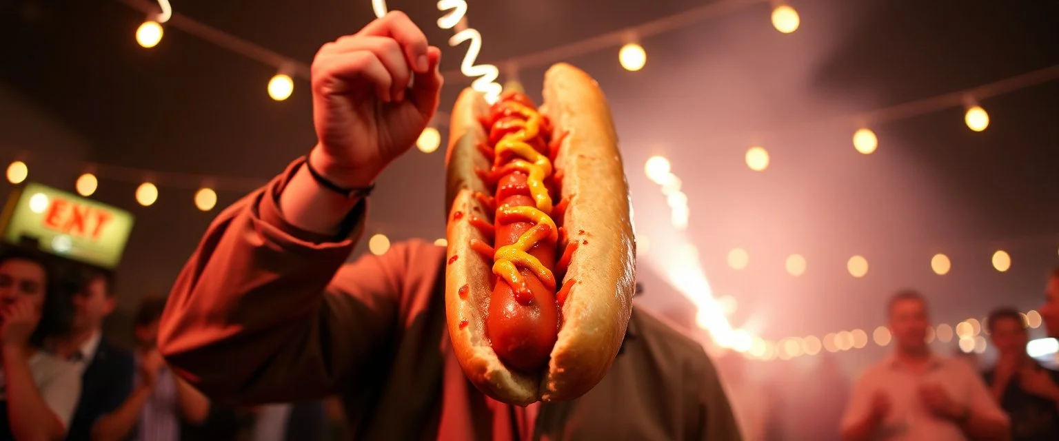 hot dog eating hot dog limbo
