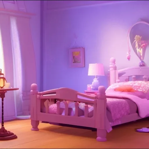 Animated bedroom with cat