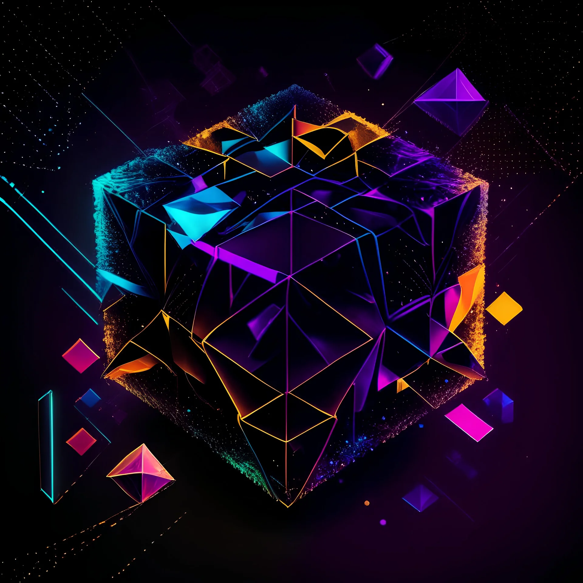 darker vivid colors Blockchain blockhain not arrange in cube