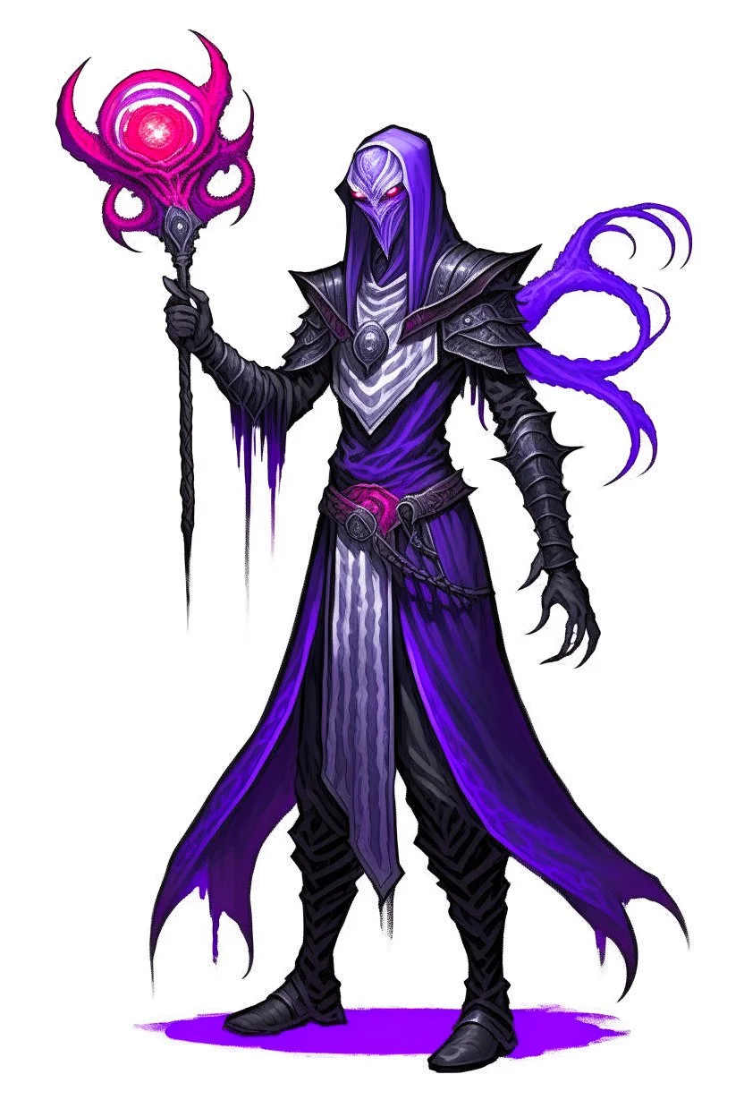 dnd Mindflayer holding an evil spear