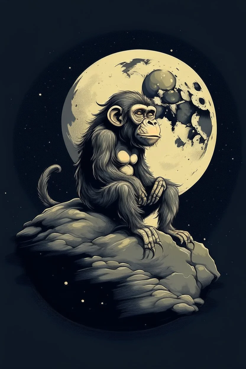 Monkey on the moon