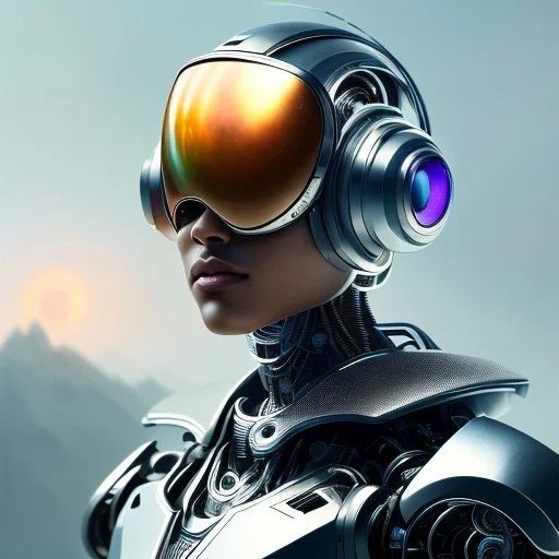 cosmos masterpiece, humanoid cyborg robot, sango fantasy, fantasy magic, sharp focus, illustration, highly detailed, digital painting, concept art, matte, artgerm and paul lewin and kehinde wiley, full figure, fit in board, cyber punk, pretty accurate hands face fingers, natural aye, fit within portrait