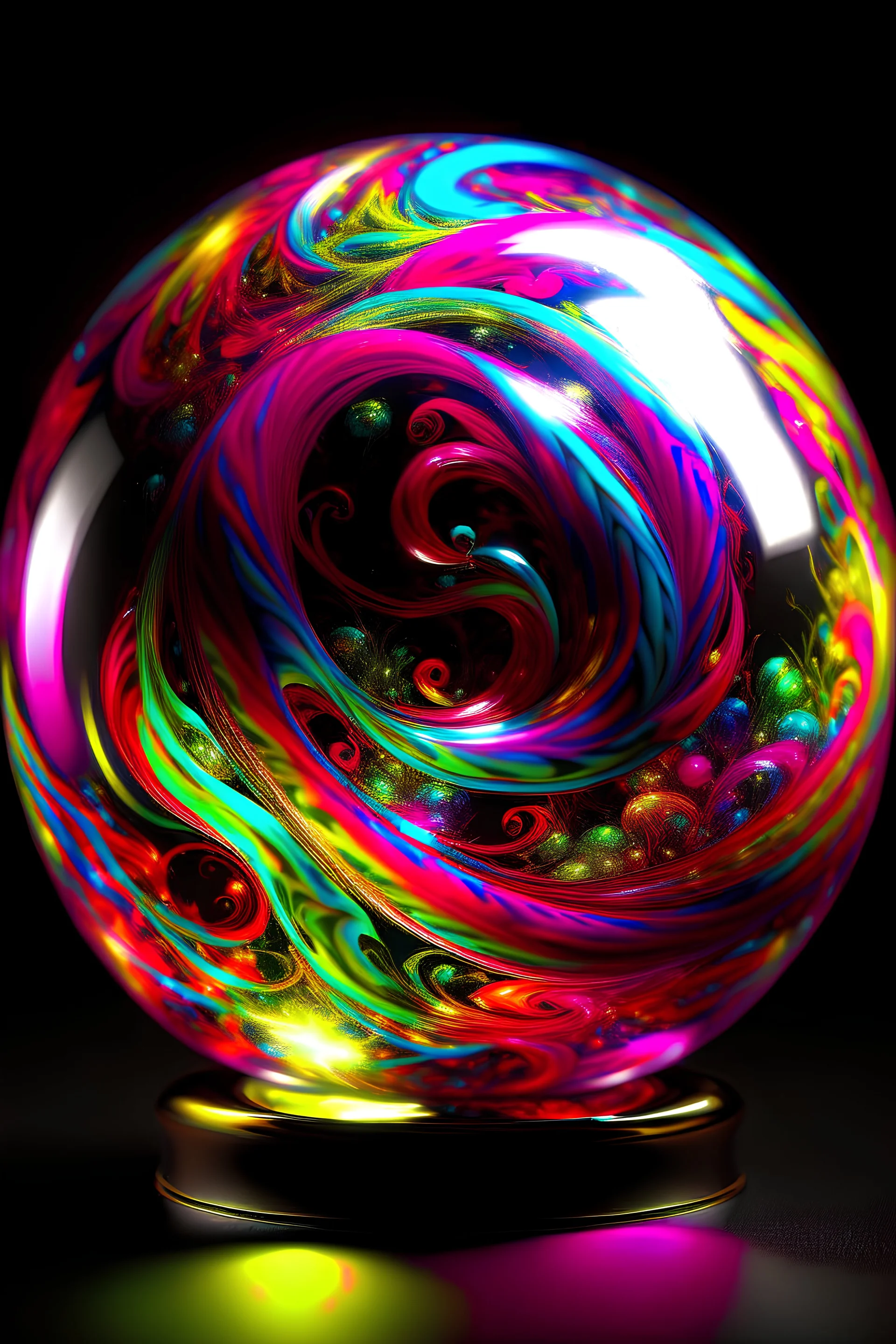 A beautiful magical orb that swirls with magical energy in brightly glowing vivid colors