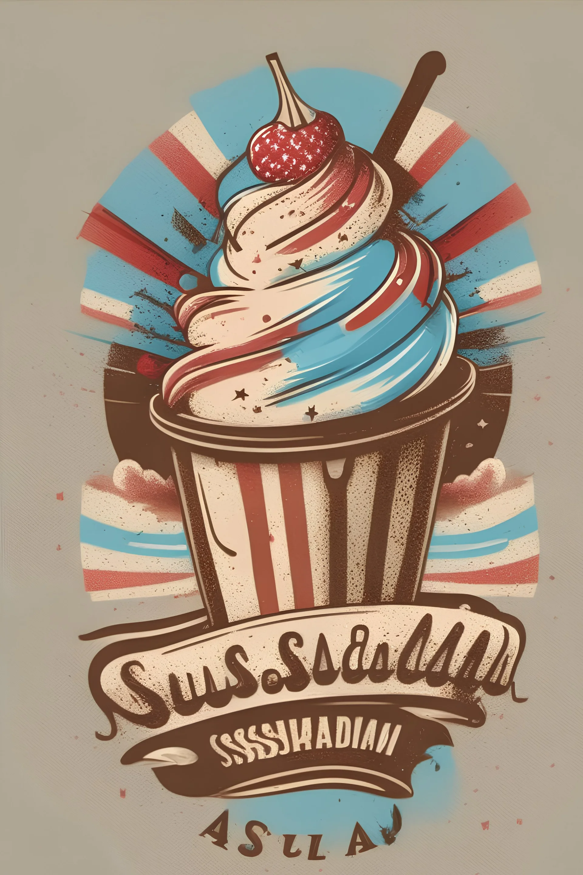 American sundae logo design