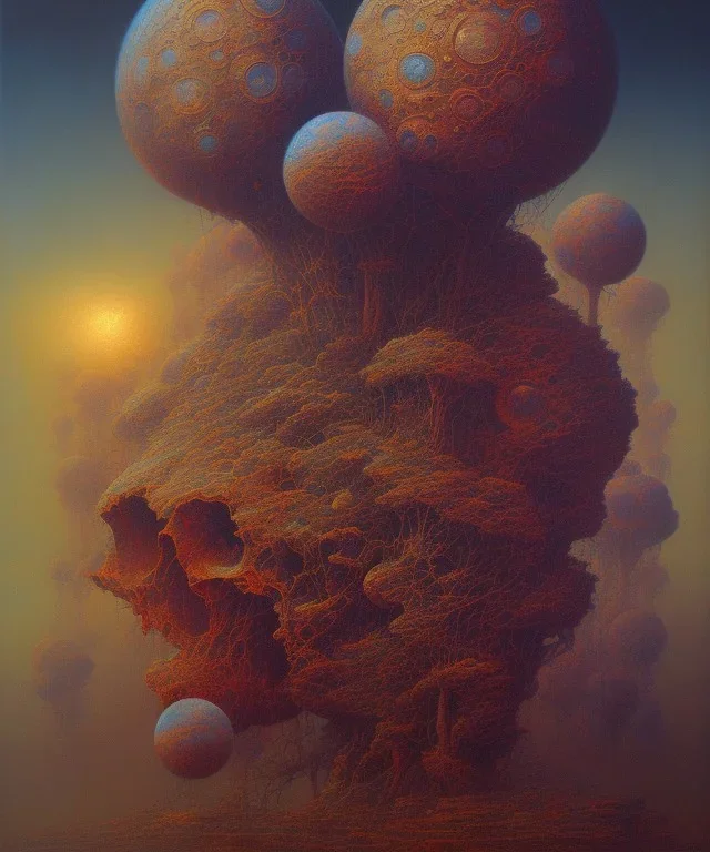 neural network. oil on canvas, beksinski