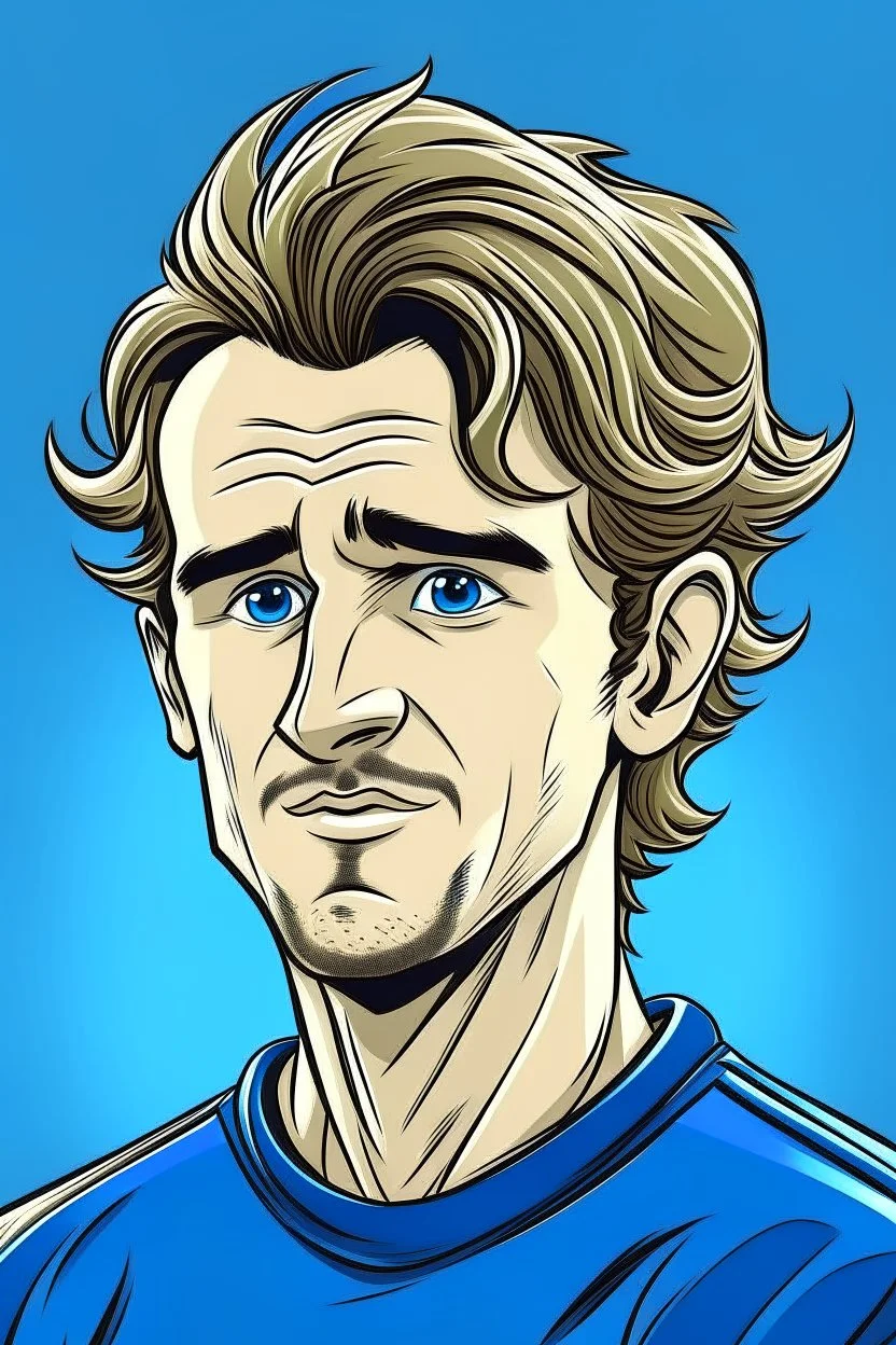 Antoine Griezmann French football player ,cartoon 2d