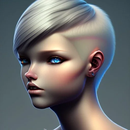 fantasy setting, pixie undercut hairstyle