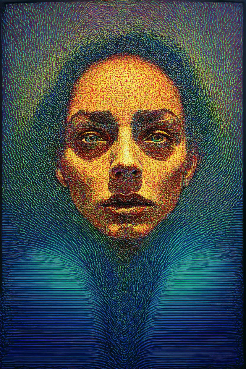 hiding your true self; neo-surrealistic optical art