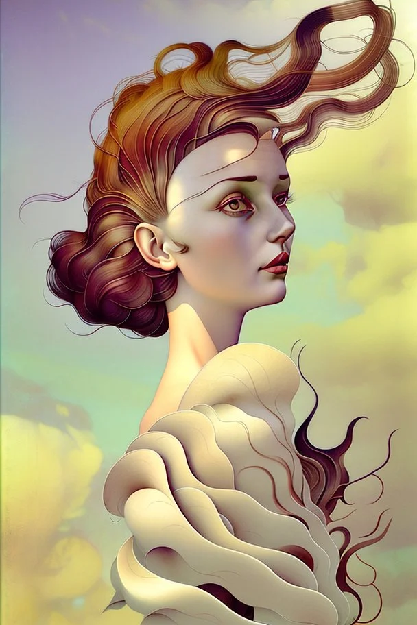 Streamline moderne woman windblown hair trees leaves carel weight Oxana dobrovolska catrin welz-stein andrea kowch andrea kurti art deco