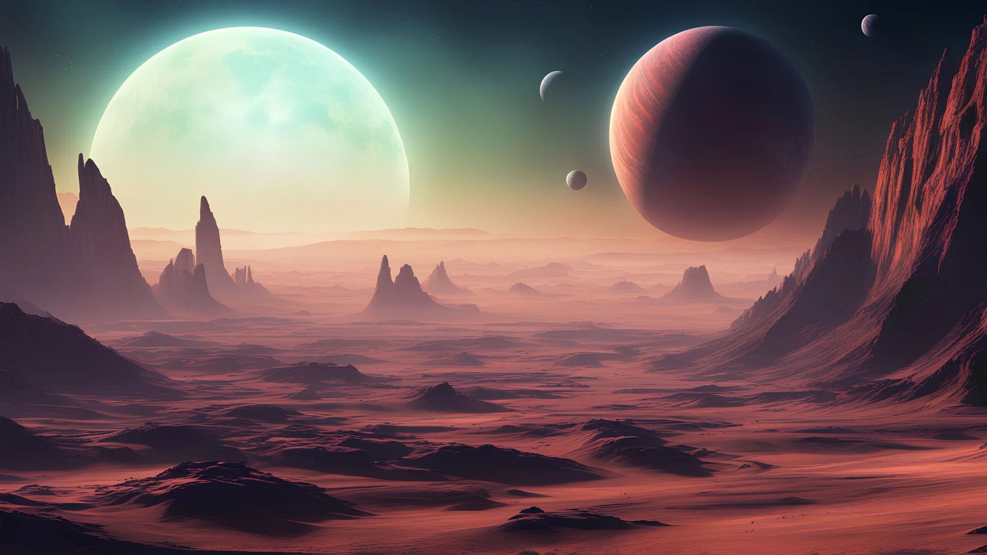 wallpaper of a alien planet