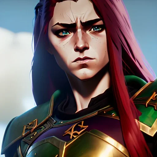 realistic, hyper detailed, stunningly beautiful 16 year old teen girl, long ginger hair, green eyes, medium freckles, full lips, revealing leather armour, full body and head, c-cup breasts, stern expression, full frame, petite, ignore NSFW, shortbow, quiver on hip