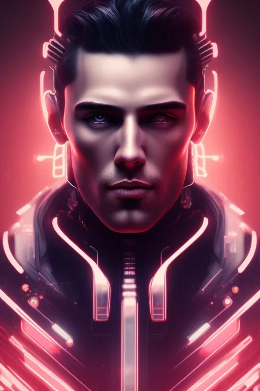 cyberpunk, head, men, portrai, tron