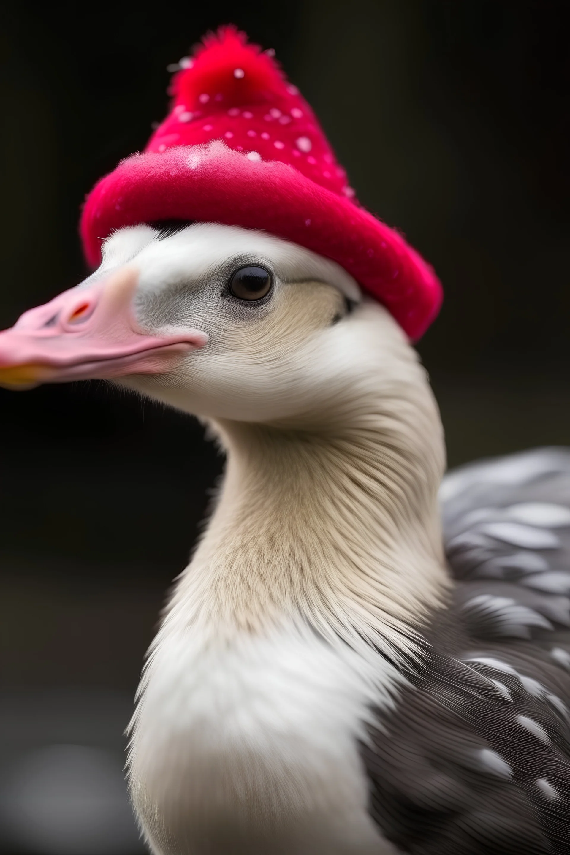 goose with christmas hat