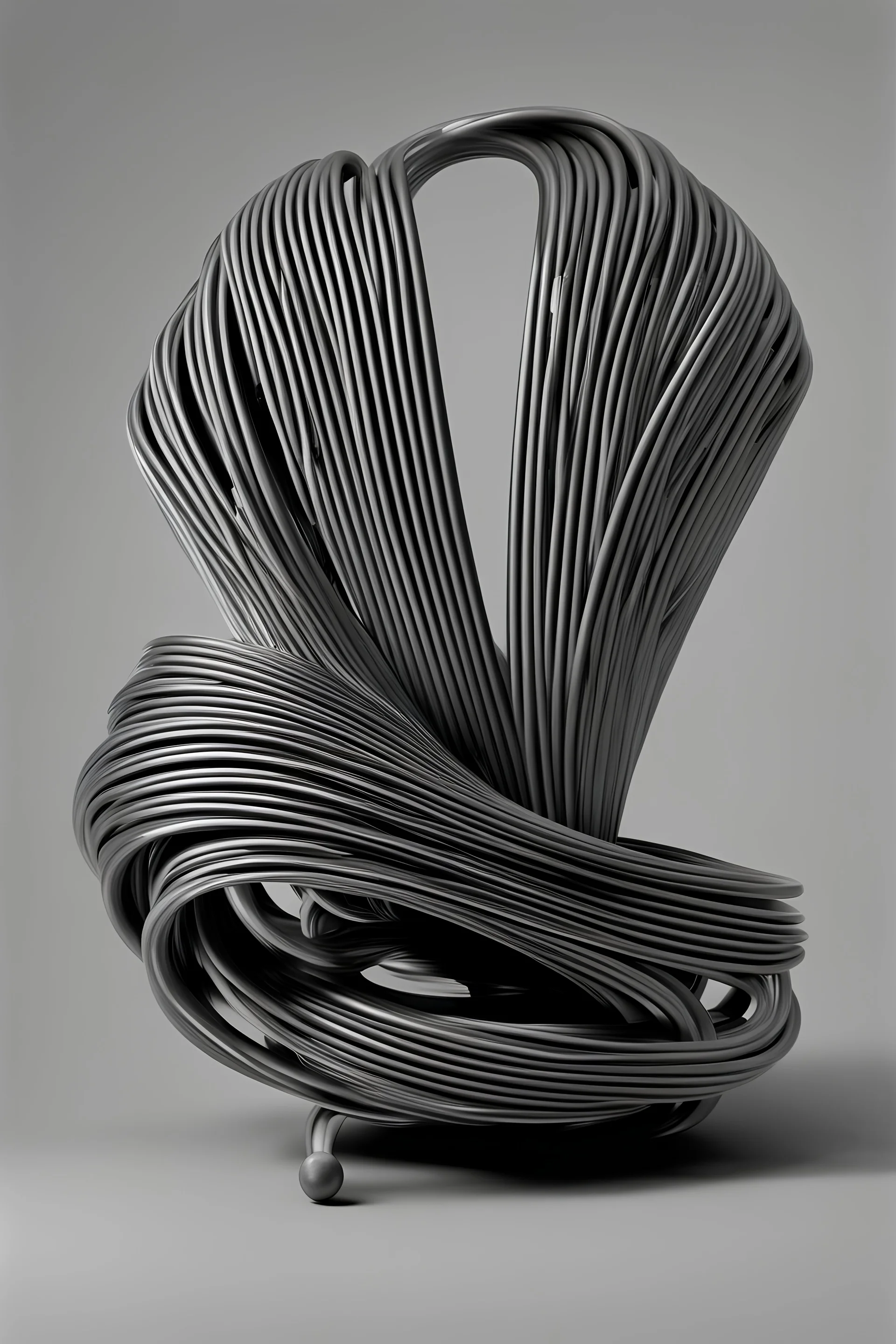 an elegant design of a device made of thick bended *) tubes that does exactly nothing, 1950s