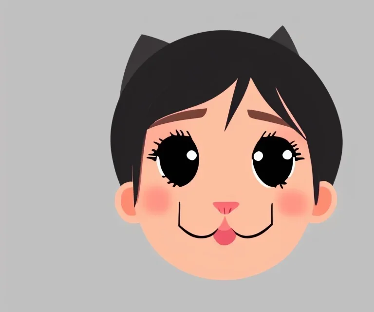 head head face cute cat illustration isolated