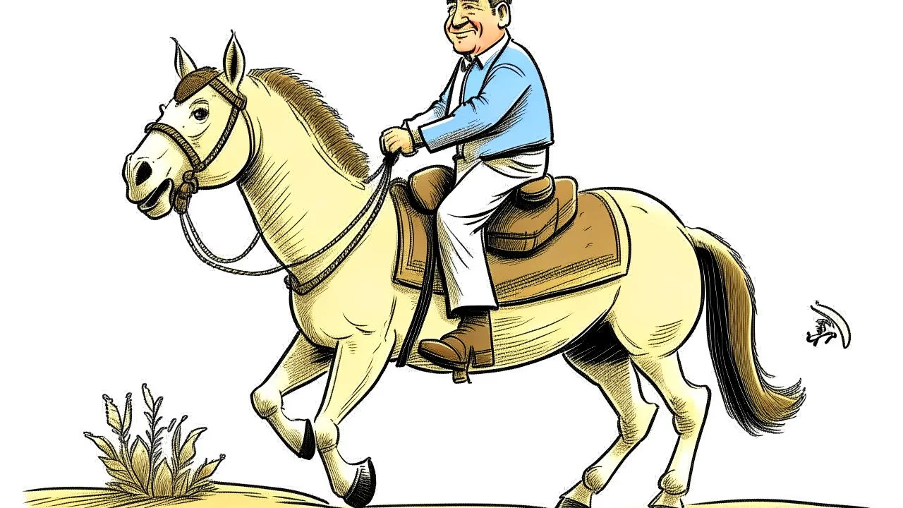 السيسي راكب حمار بلعكس