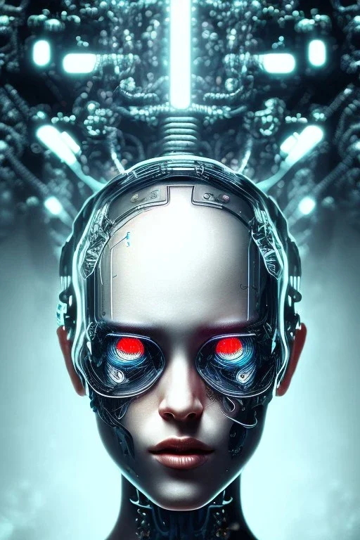 cyberpunk, head, scream women, portrai, face cry, perfect eyes, tron, cyborg, robot, cyborg, seven , perfekt, real, dream, hr giger