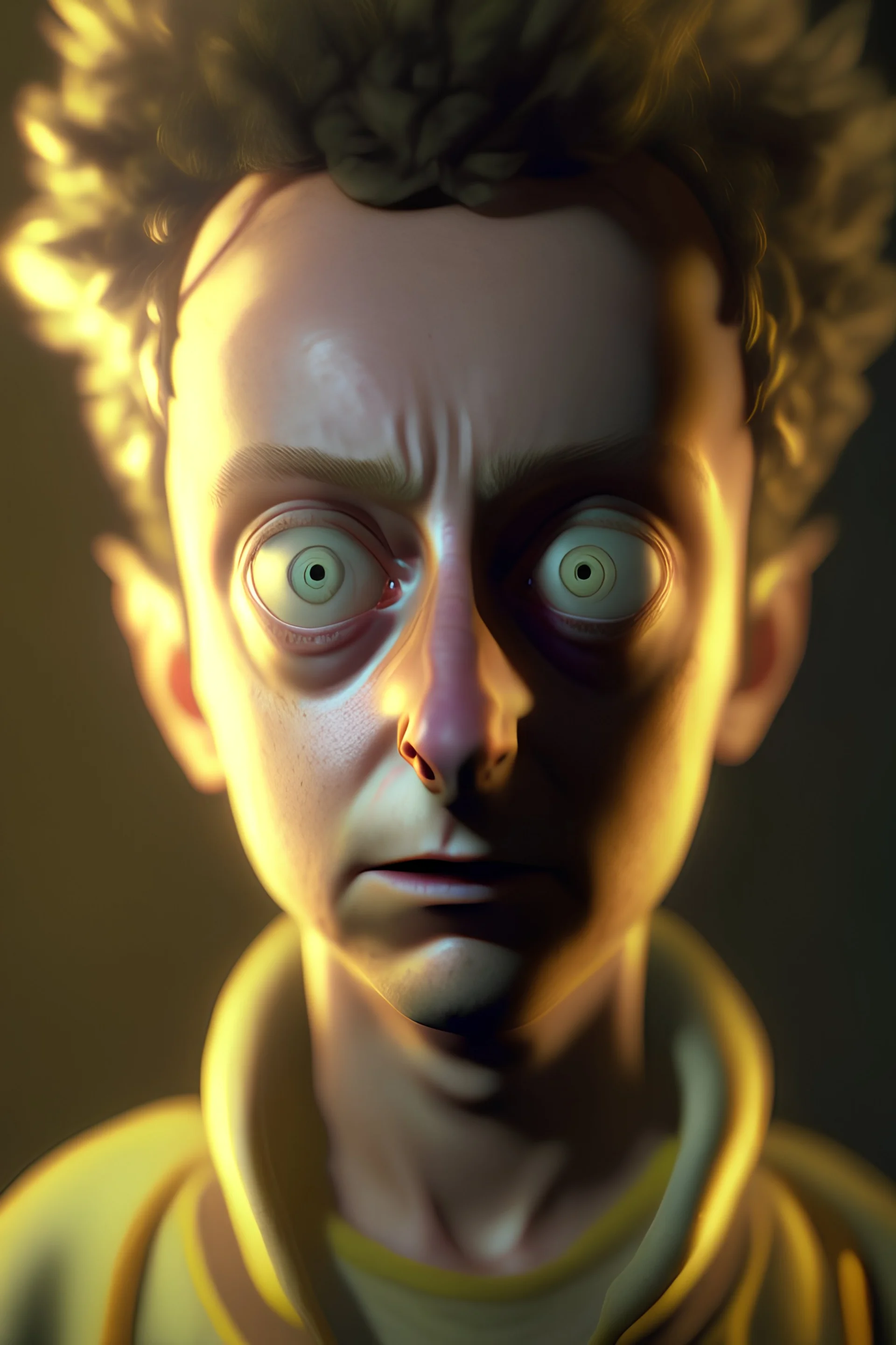 Morty from rick and morty as a real person, dramatic lighting, octane render