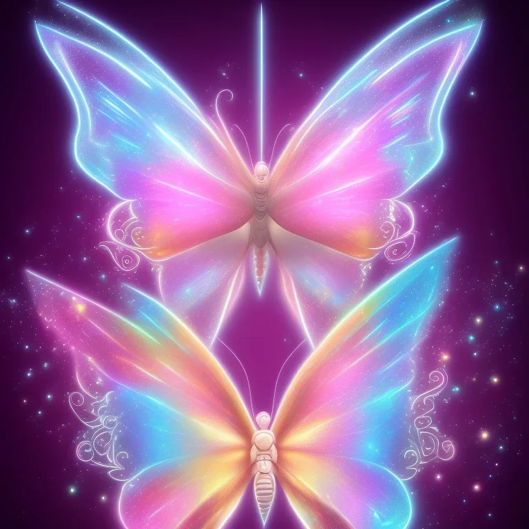 luminous pastel colors, butterfly