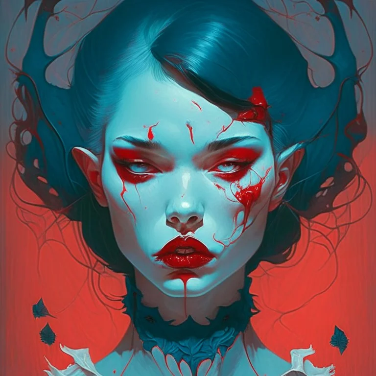 dream portrait of female vampire by james jean