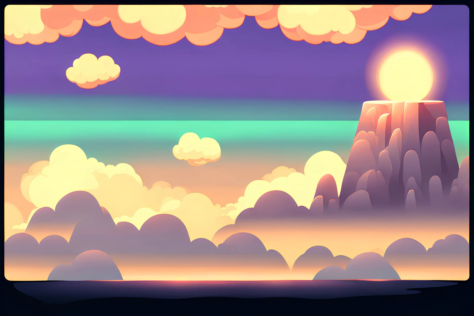 dawn parallax clouds and sky background for 2d horizontal platformer