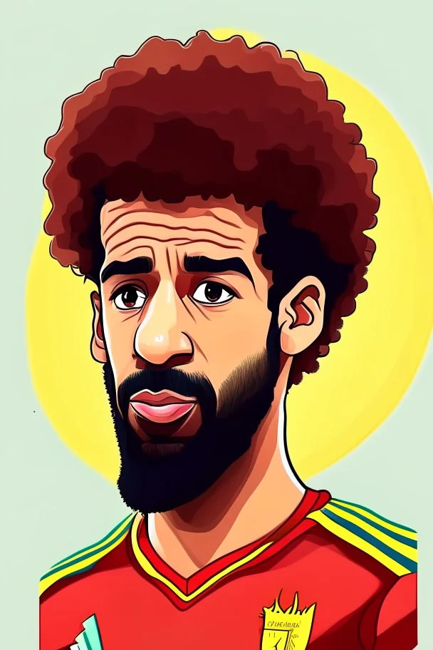 Mohamed Salah Egyptian soccer player cartoon 2d