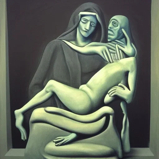 surreal pieta in style of picasso