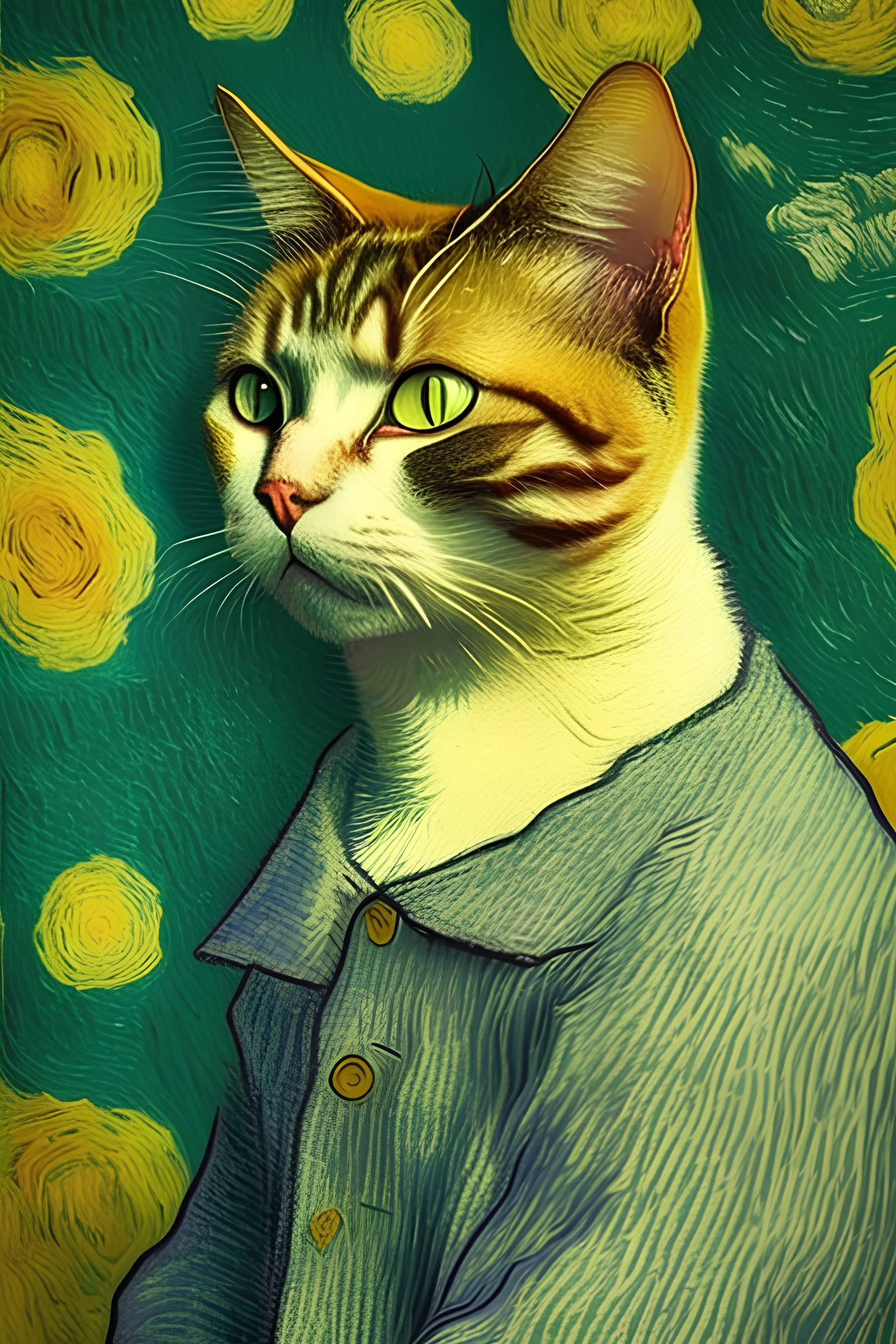 Portrait of a cat by Van Gogh