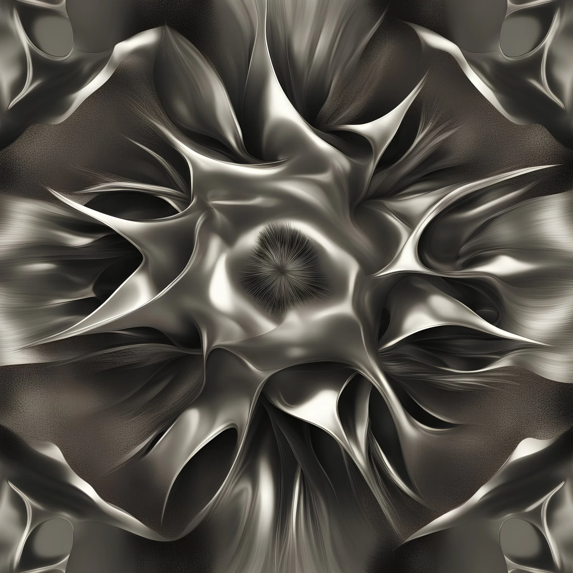 Abstract Silver Centerpiece, dark grey, weird, In kiragami art style, best quality, masterpiece