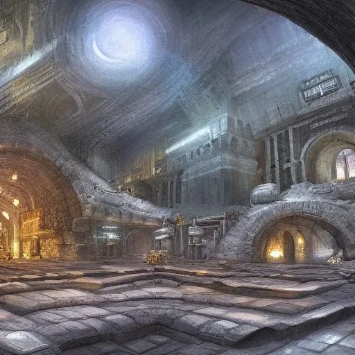 Ancient underground city hyper detailed, fe,fantasy art