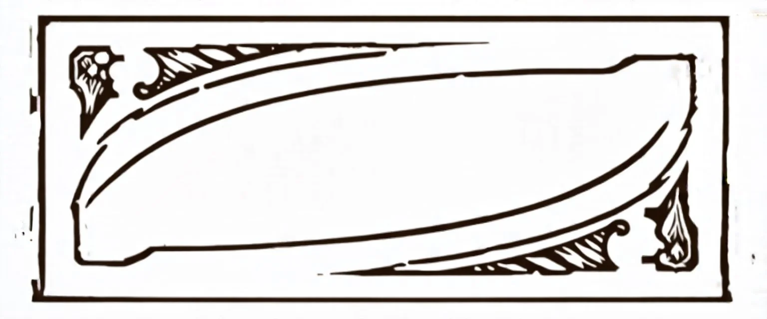 an old engraved stamp with decorative corner elements in the top left and bottom right, inspired by steam locomotive railroad. antique printing