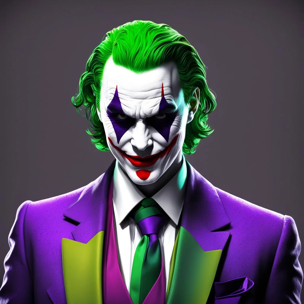 Arte digital 3D de Joker, colores contrastantes