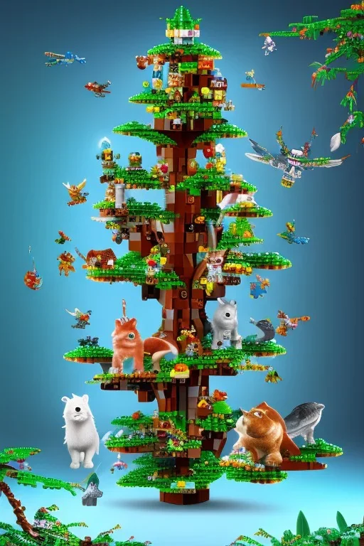 lego tree forest animals children