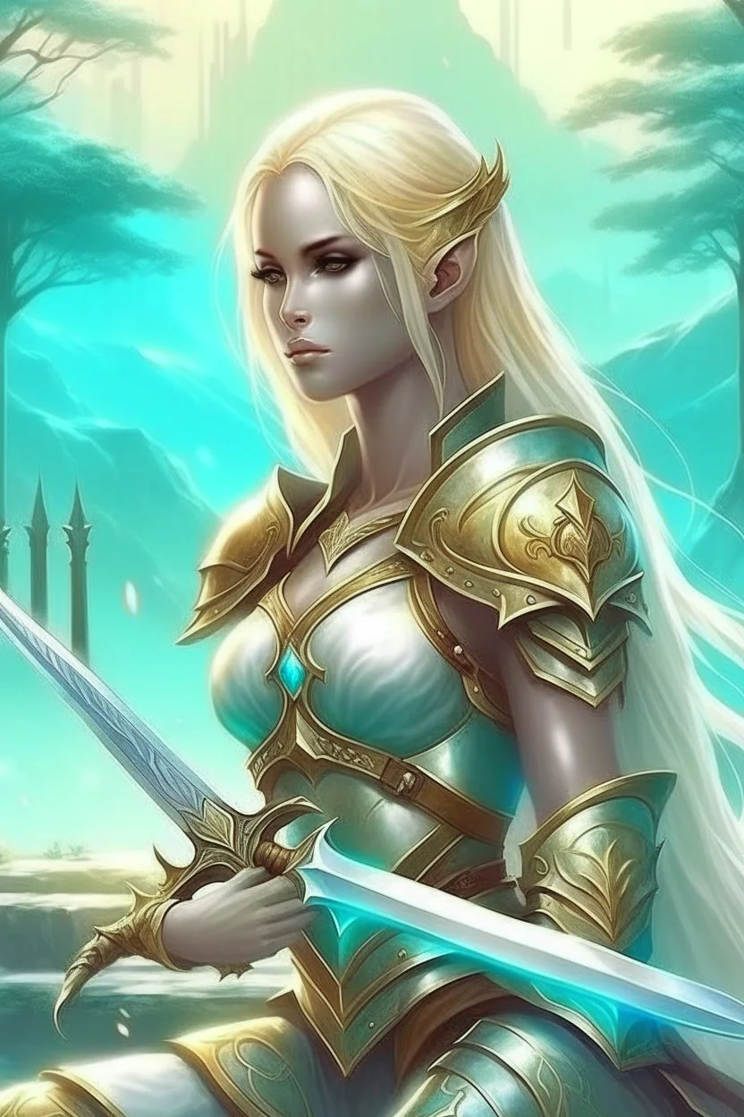 pretty woman, warrior, elf, blonde hair, fantasy, Skyrim, sword, elder scrolls, young, sexy, chubby,