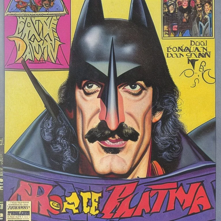 A 1980 medieval london comic cover of batman frank zappa magazine. Monthy Pyton.